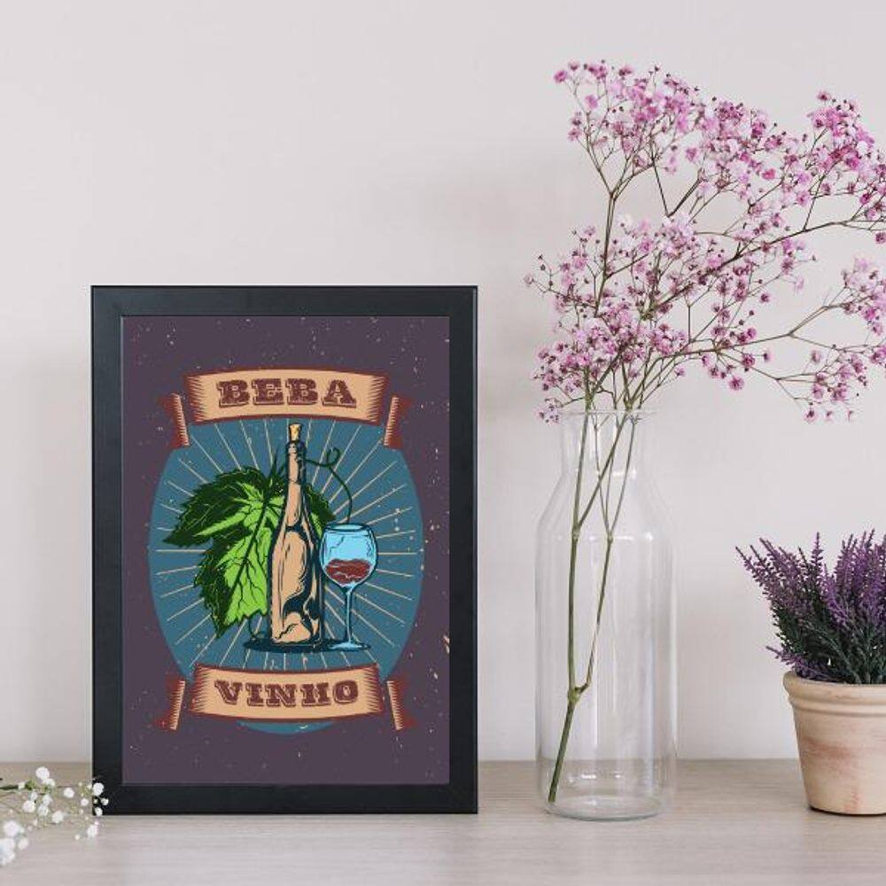 Quadro Decorativo Beba Vinho 34x23Cm