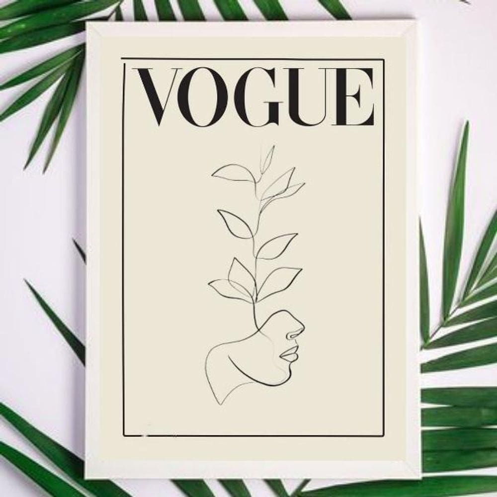 Quadro Minimalista Fashion Marca Famosa 45x34cm - Com Vidro