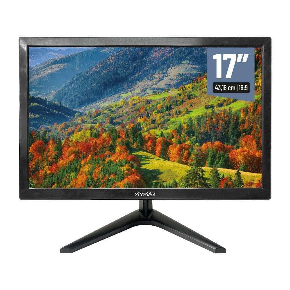 Monitor 17` Hd Led, 60Hz, Hdmi, Vga, Wide Preto - Mymax