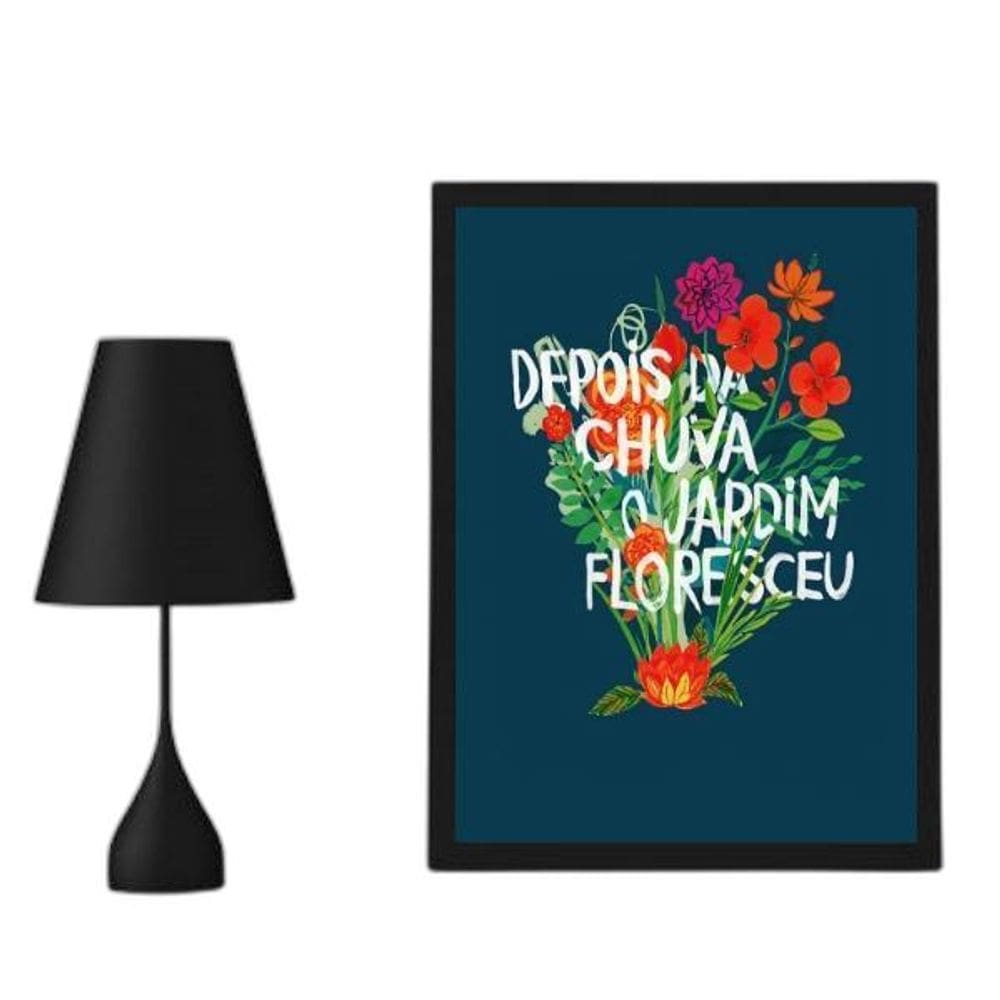 Quadro Florescido Após a Chuva 33x24cm - Moldura Preta