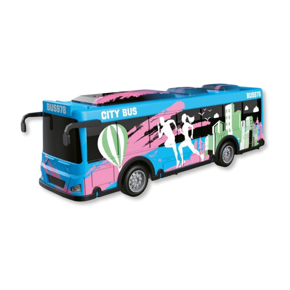 Onibus Com Controle Remoto Citybus Azul E Rosa (Rc25149) - Zippy Toys