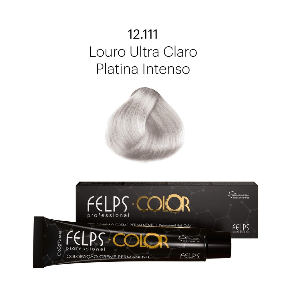 Coloração Profissional  Felps Color Louro Ultra Claro Platinado Intenso 12.111 - 60g