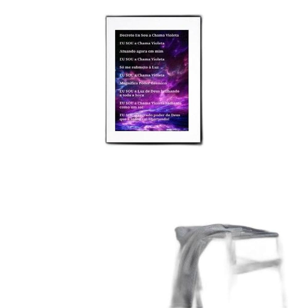 Quadro Decreto Saint Germain Chama Violeta - 60X48Cm