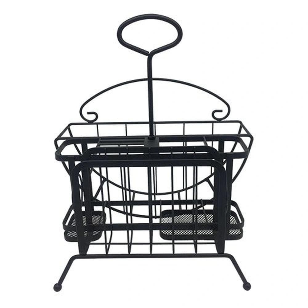 Suporte Pratos E Talheres Ferro 28X21X32Cm Preto