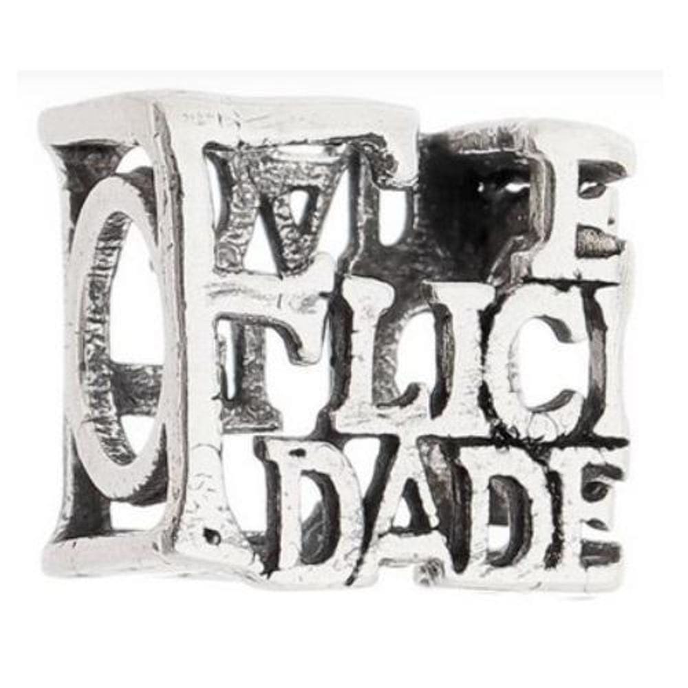 Berloque Mundo Briller Separador Felicidade Prata 925