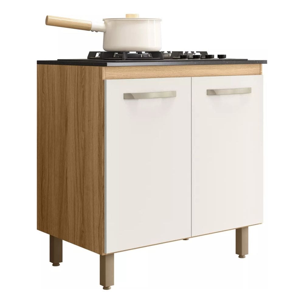 Balcão Multiuso Para Cooktop 4 Ou 5 Bocas 80cm Com 2 Portas