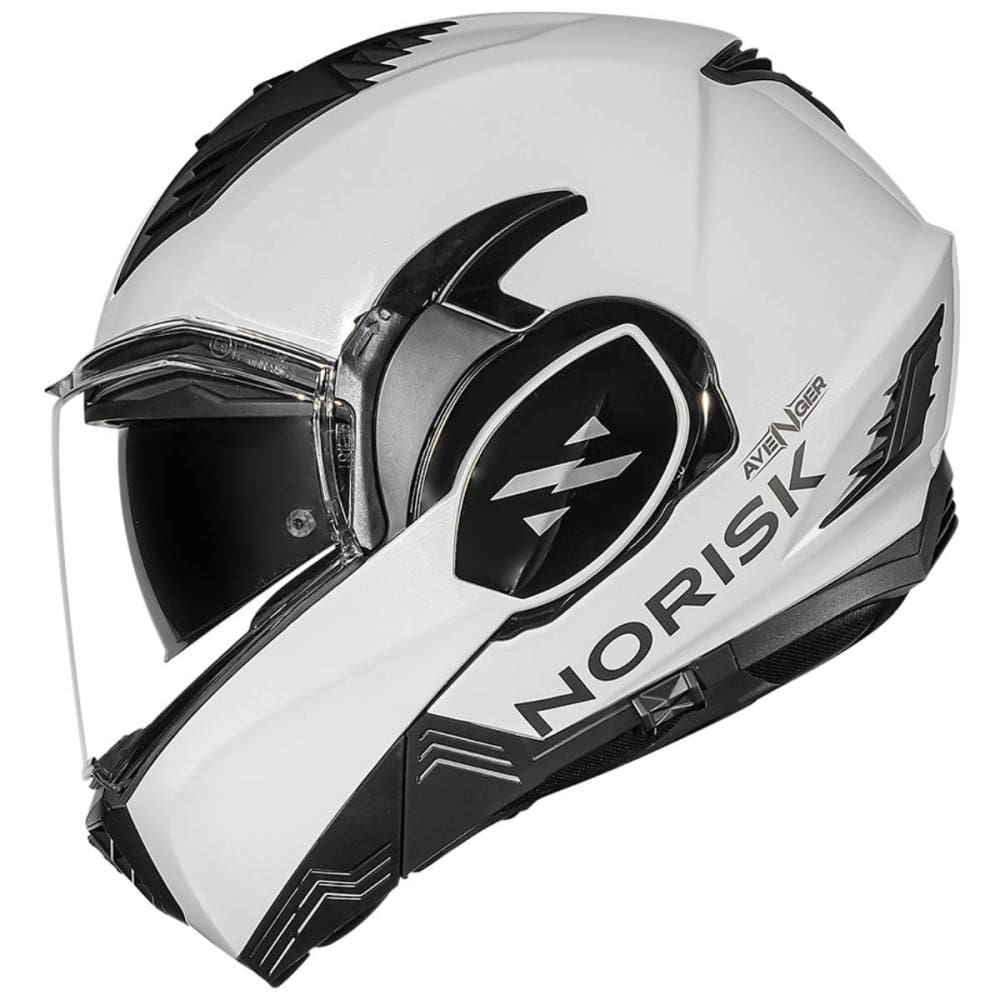 Capacete Norisk Avenger Monocolor Articulado Branco - Articulado