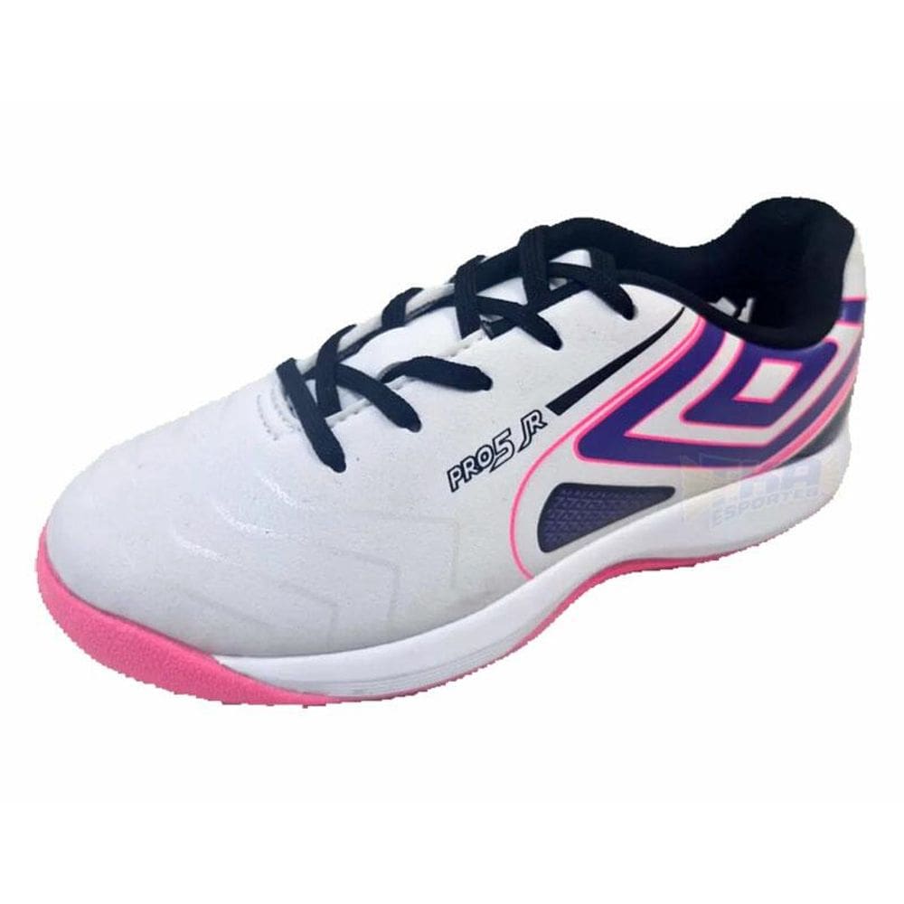 Tenis PRO 5 Futsal bco/pink Infantil - Umbro
