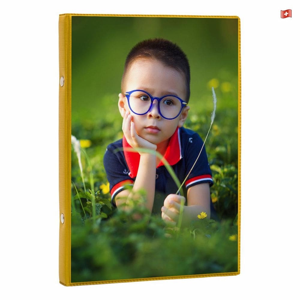 Album De Fotos 15X21/60 Alegre Amarelo C/Visor Aniversário