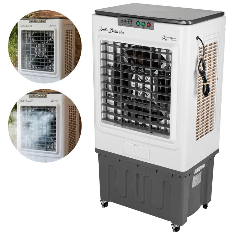 Climatizador de Ar Frio Portátil 60 L 3 Velocidades Ventilador Brisa Venti-Delta
