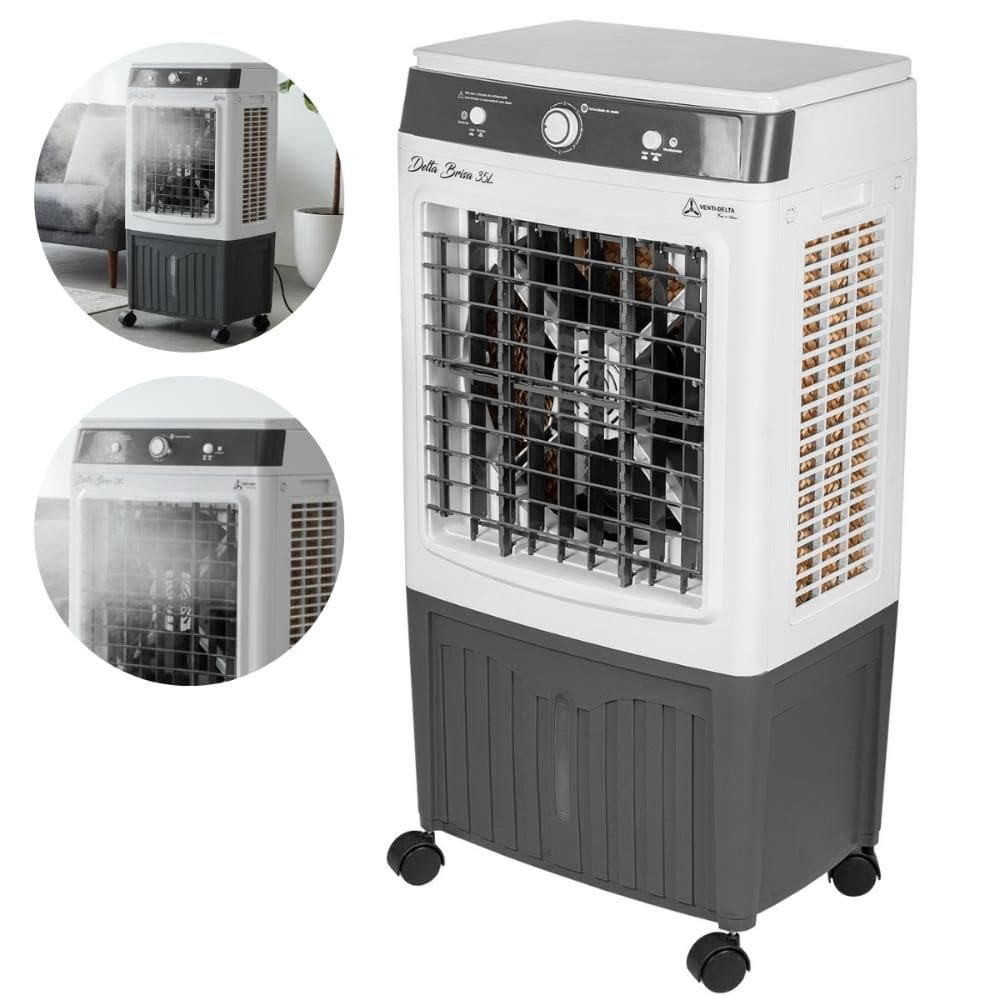 Climatizador de Ar Frio Portátil 35 L 3 Velocidades Ventilador Brisa Venti-Delta