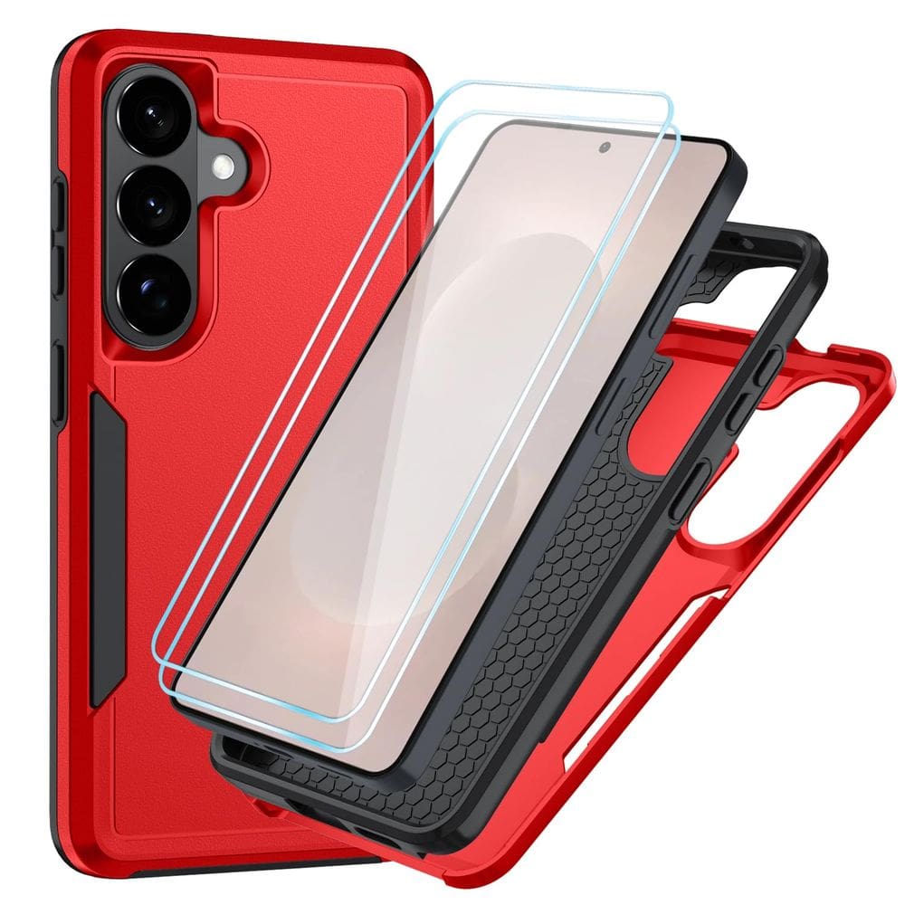 Capa Suncasetor Galaxy S26 com Protetor de Tela HD, Vermelha