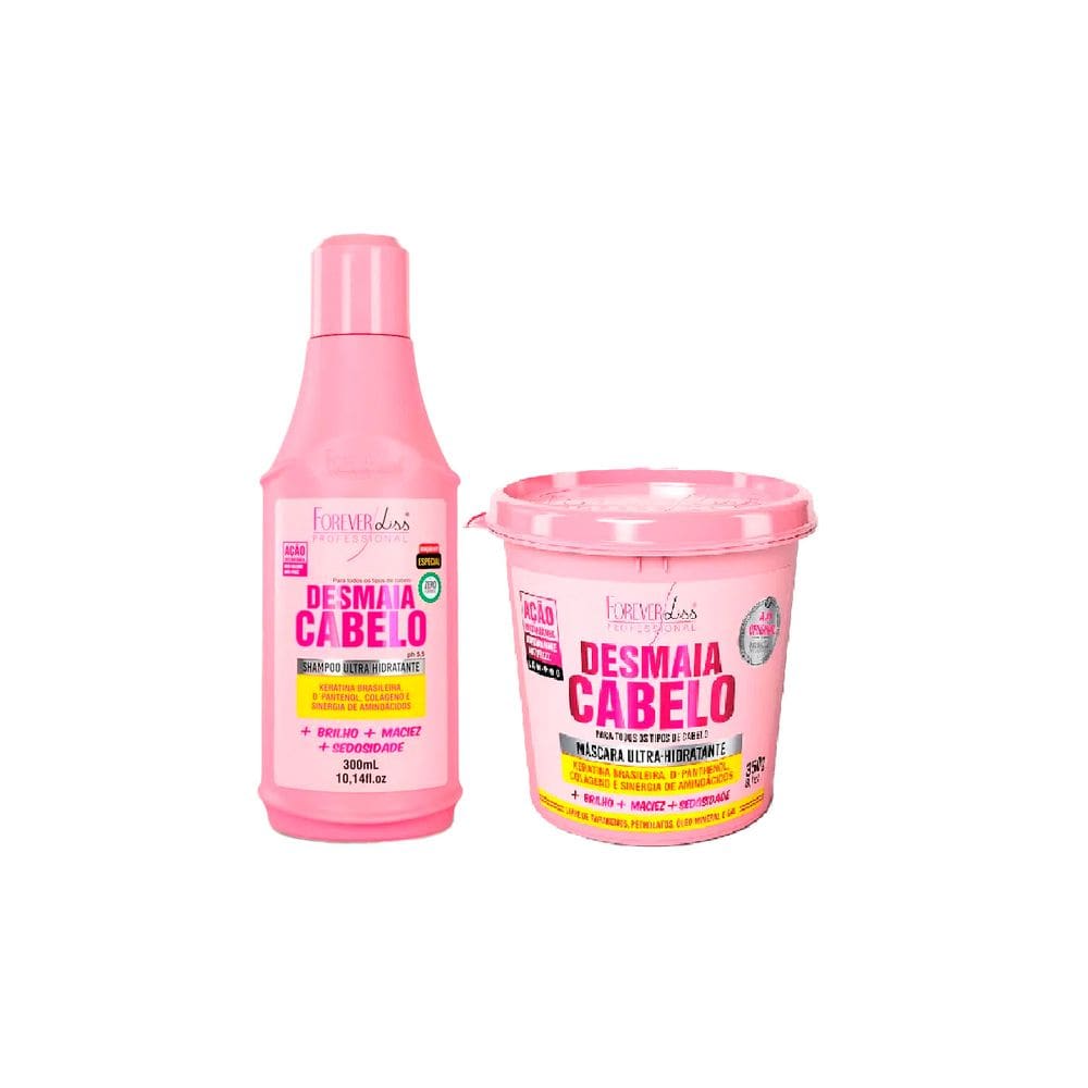 Kit Desmaia Cabelo Shampoo 300ml+ Máscara 350ml Forever Liss