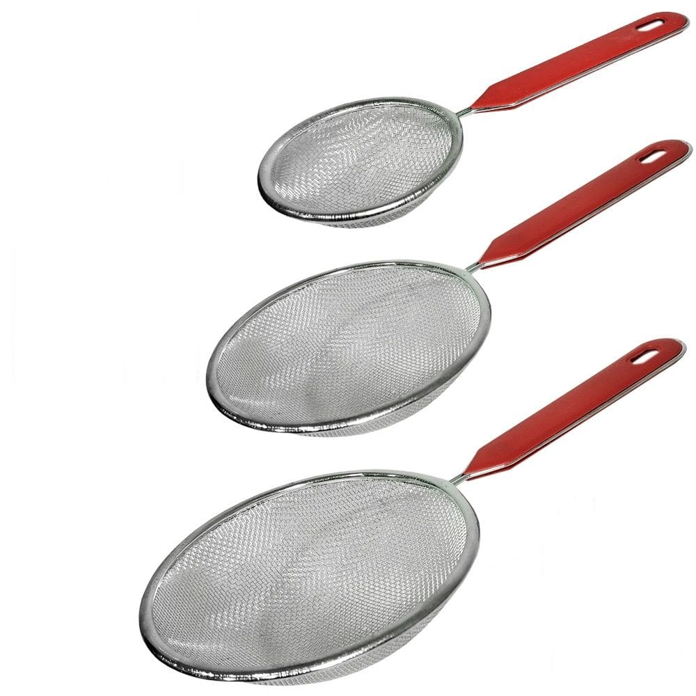 Kit Coador Peneira Peneirinha em Metal com 3 Tamanhos