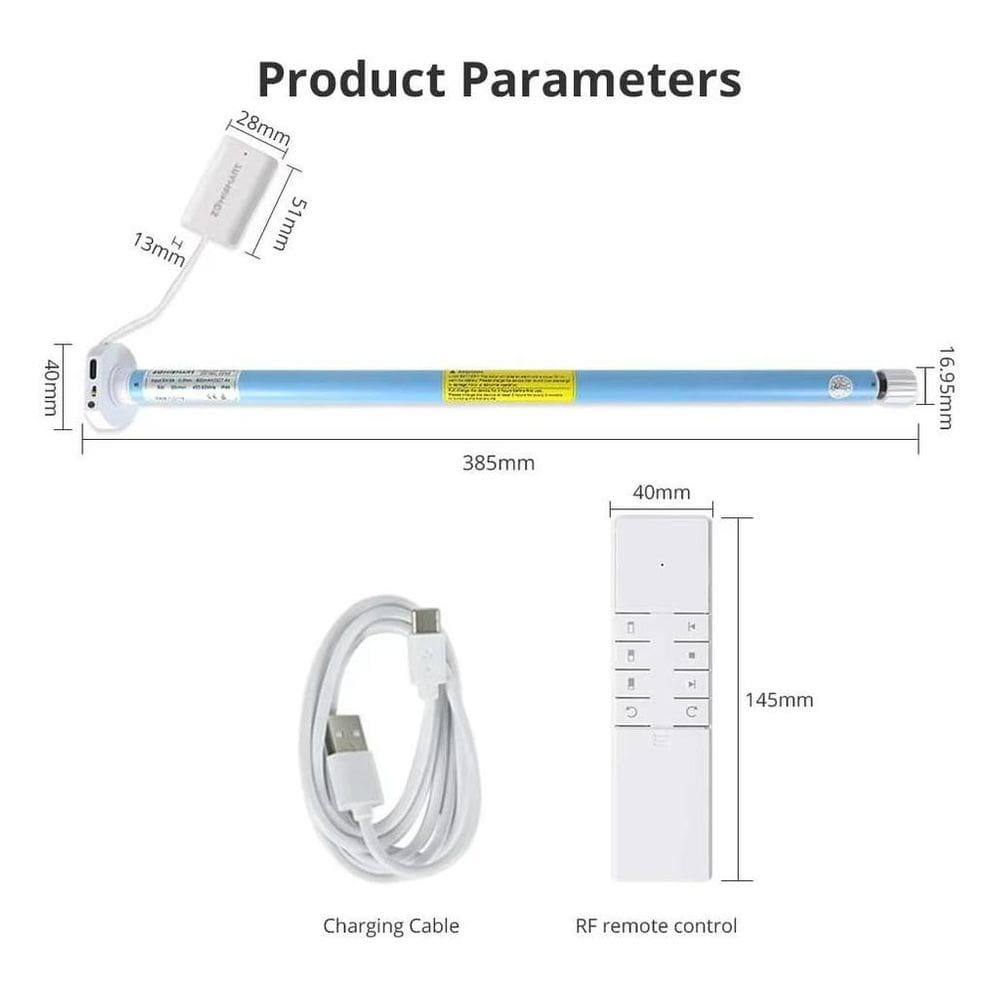 Motor Persiana Elétrico Cortina C/ Controle Remoto Tubo 28Mm