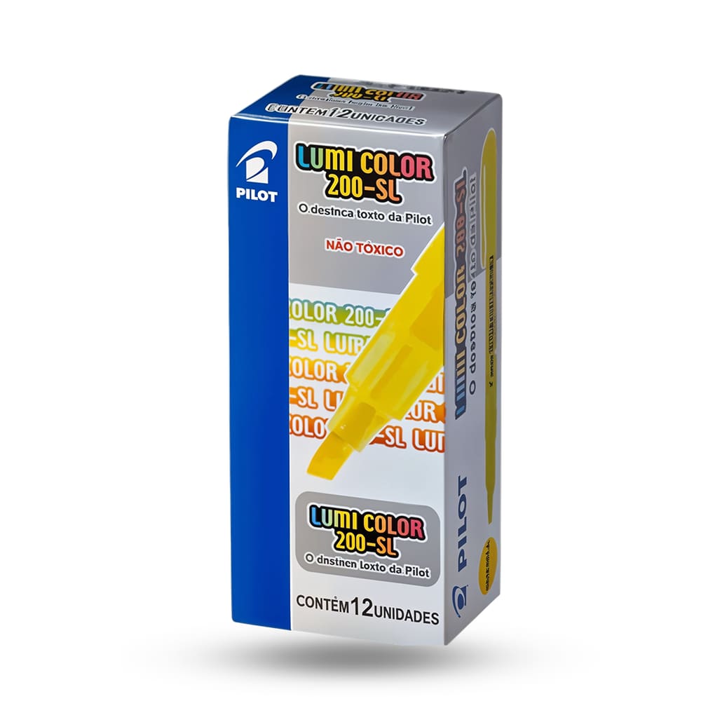 Caneta Marca Texto Amarela Pilot Caixa c/ 12 Und