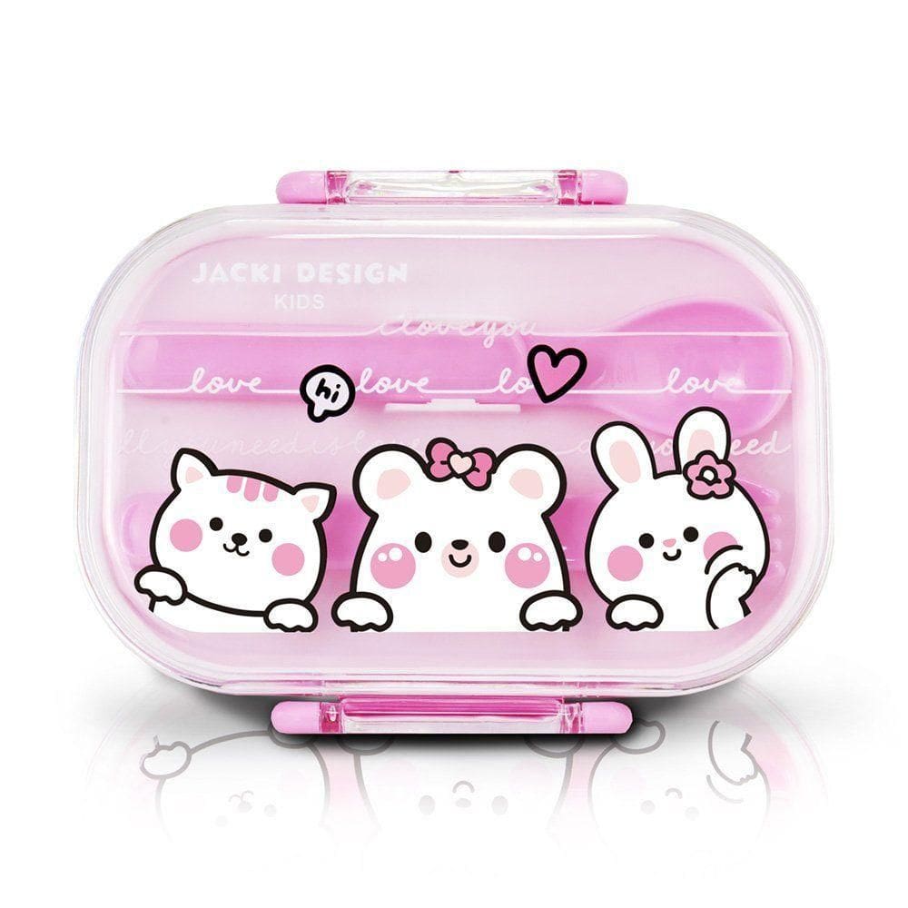 Pote Para Lanche De 2 Andares Amiguinhos 400 Ml - Jacki Design Gata Rosa