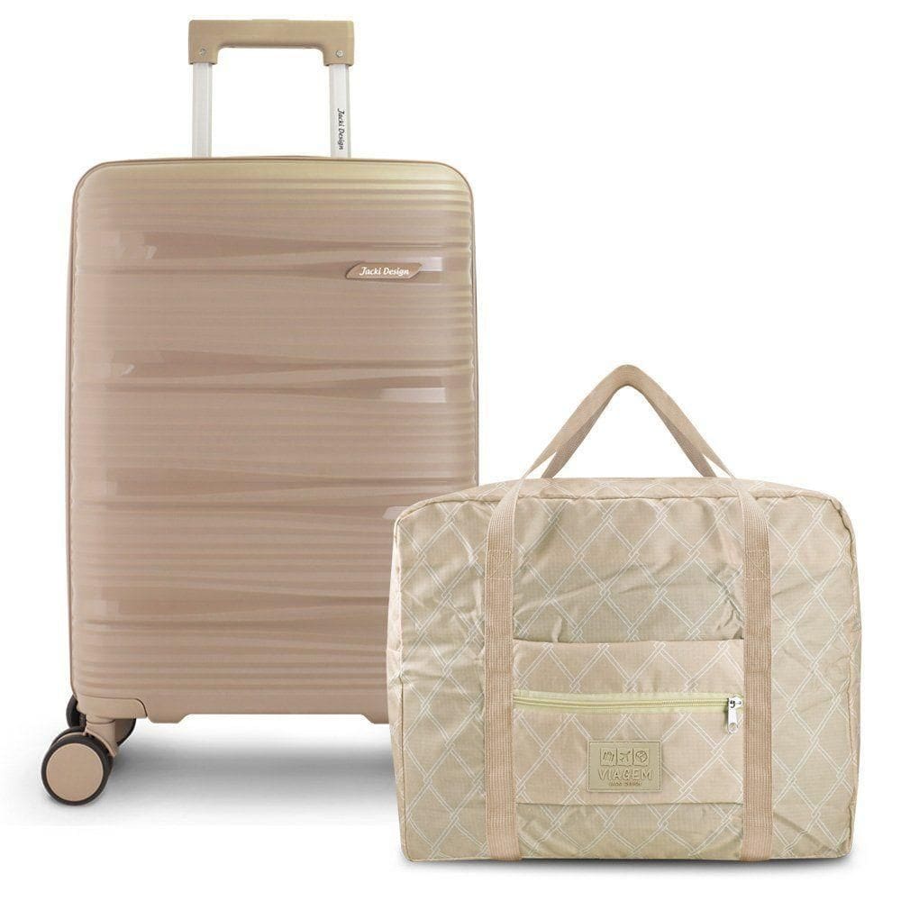 Kit Viagem 2 Pçs - Mala De Bordo E Bolsa Dobrável Essência