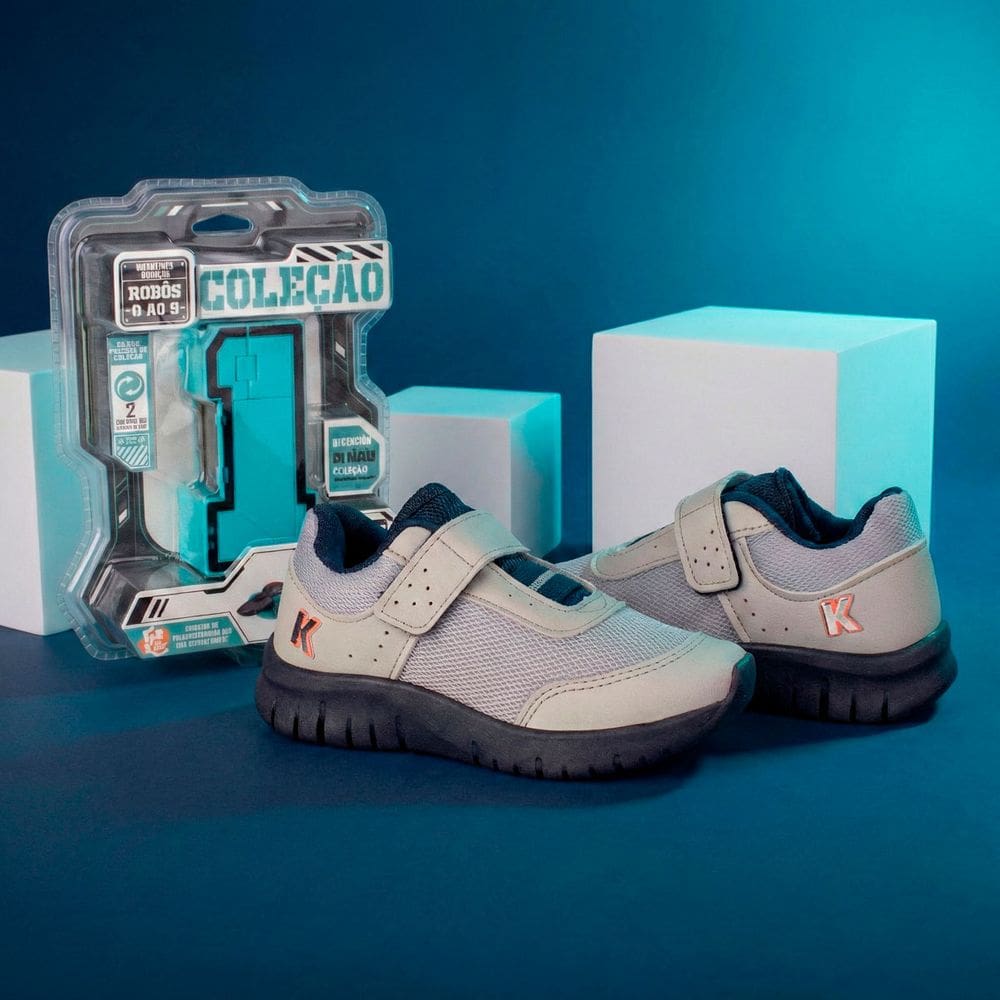 Tênis Infantil Kidy Ultra Flex Cinza e Marinho