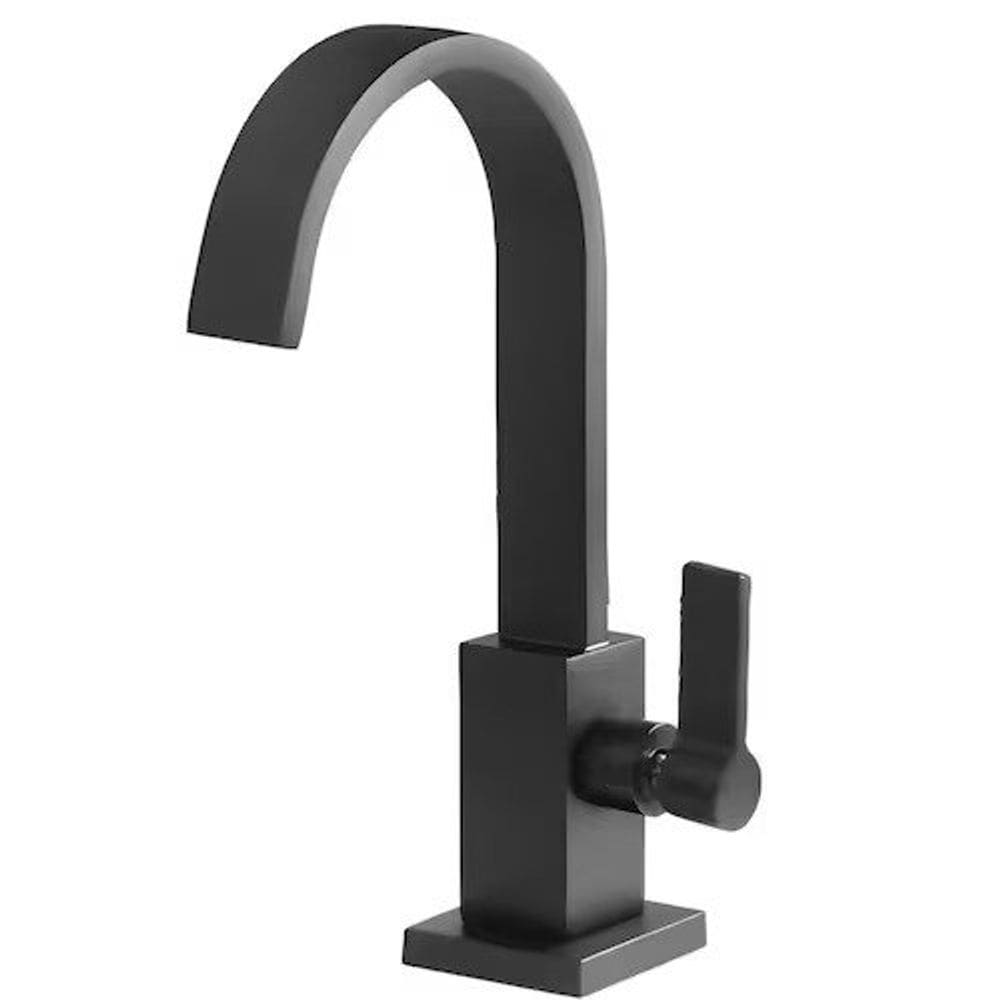 Torneira de Mesa Lavatório Marchezan 4445 C92 Preta Fosca Bica Fixa Retangular 28mm