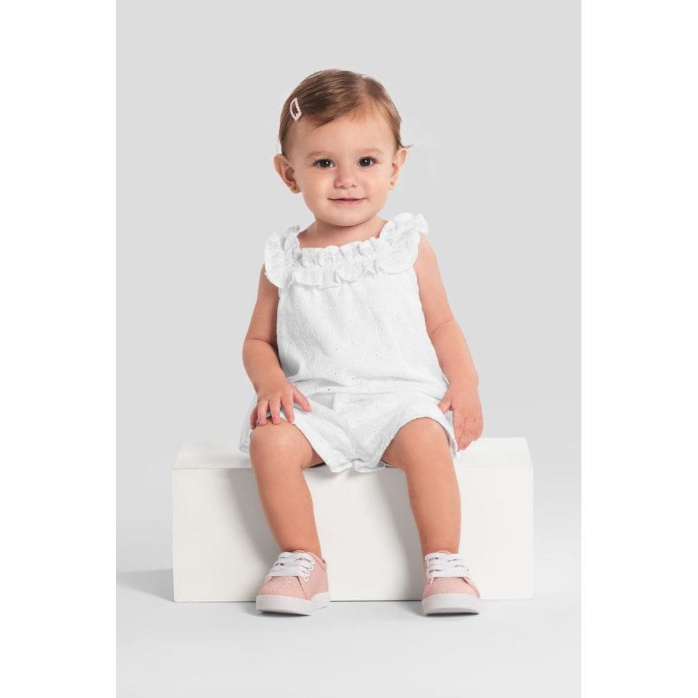 Conjunto bebê menina em laise de corações Mundi