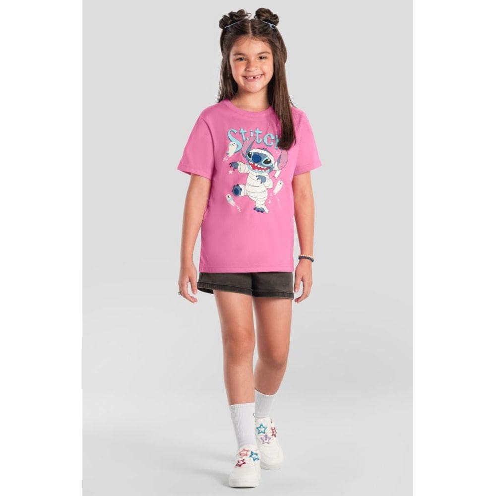 Camiseta menina do Stitch brilha no escuro Brandili