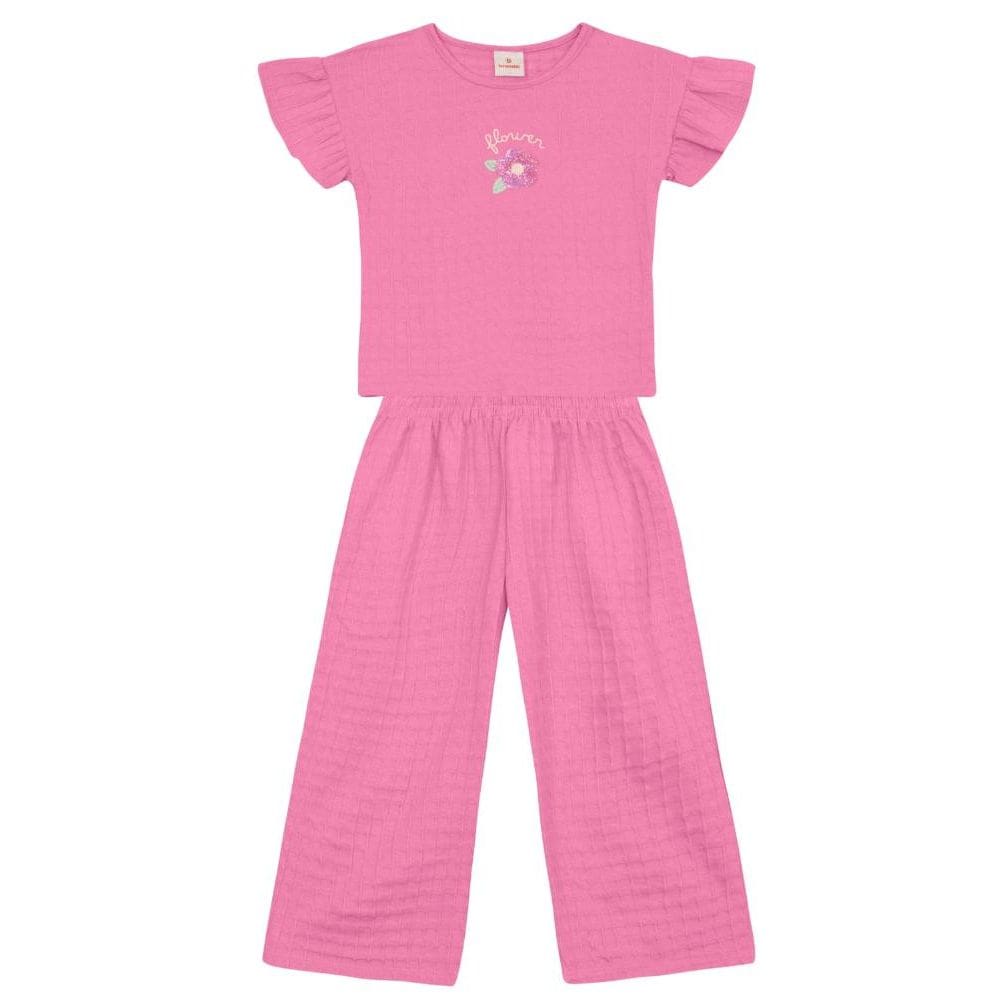 Conjunto infantil menina texturizado Brandili