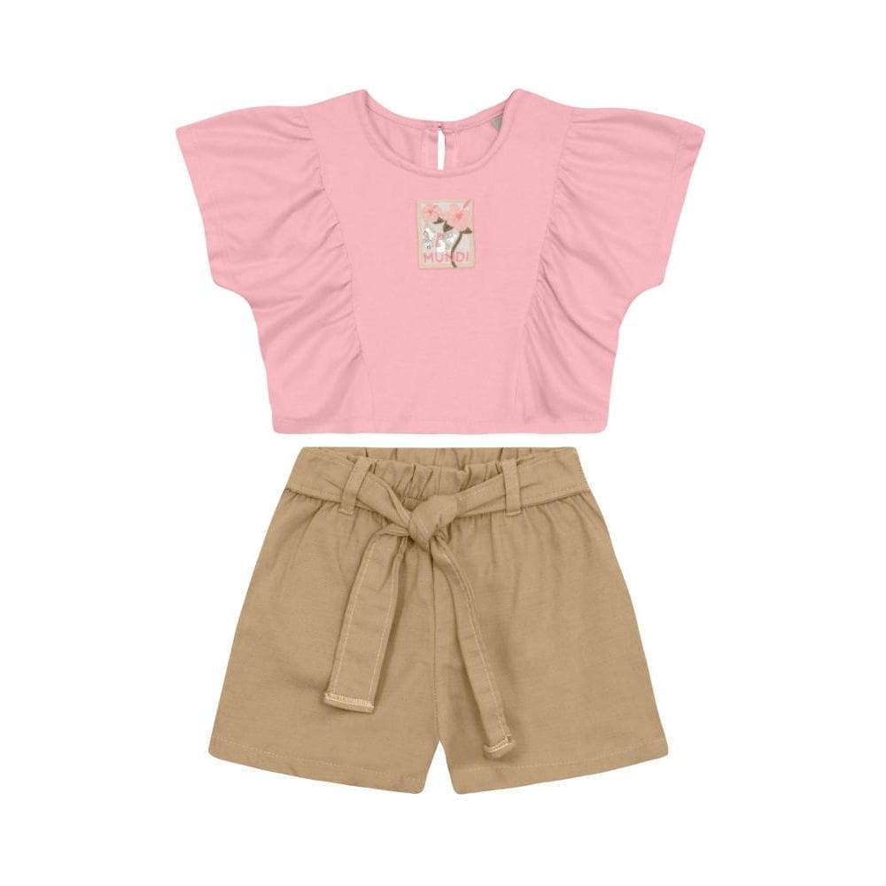 Conjunto infantil menina floral Mundi