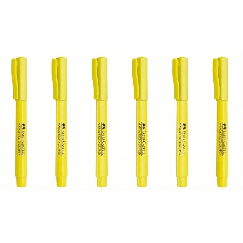 Marca Texto Faber-Castell Amarelo Grifpen Kit com 6 Unid
