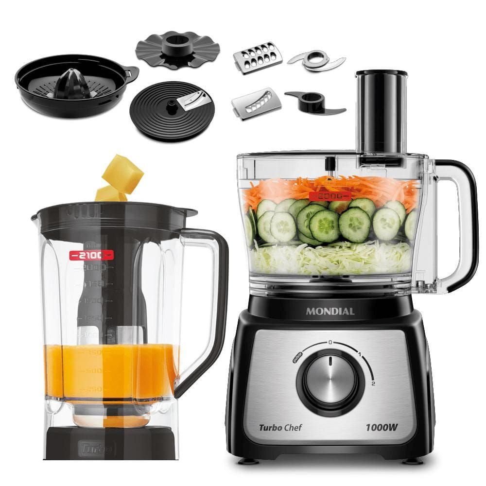 Multiprocessador Mondial Turbo Chef 9 em 1 MPN-01-BF 1000W