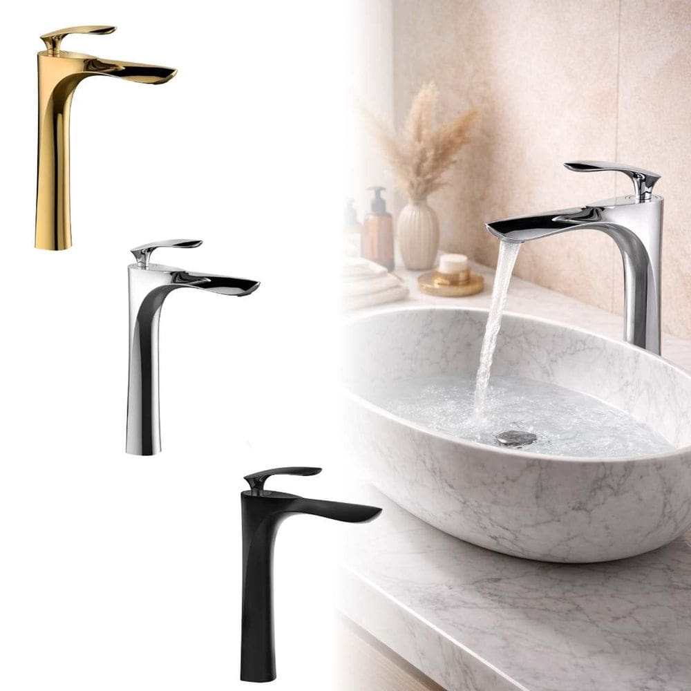 Torneira Banheiro Modelo Reto Metal Aço Inox Luxo Cor Preto