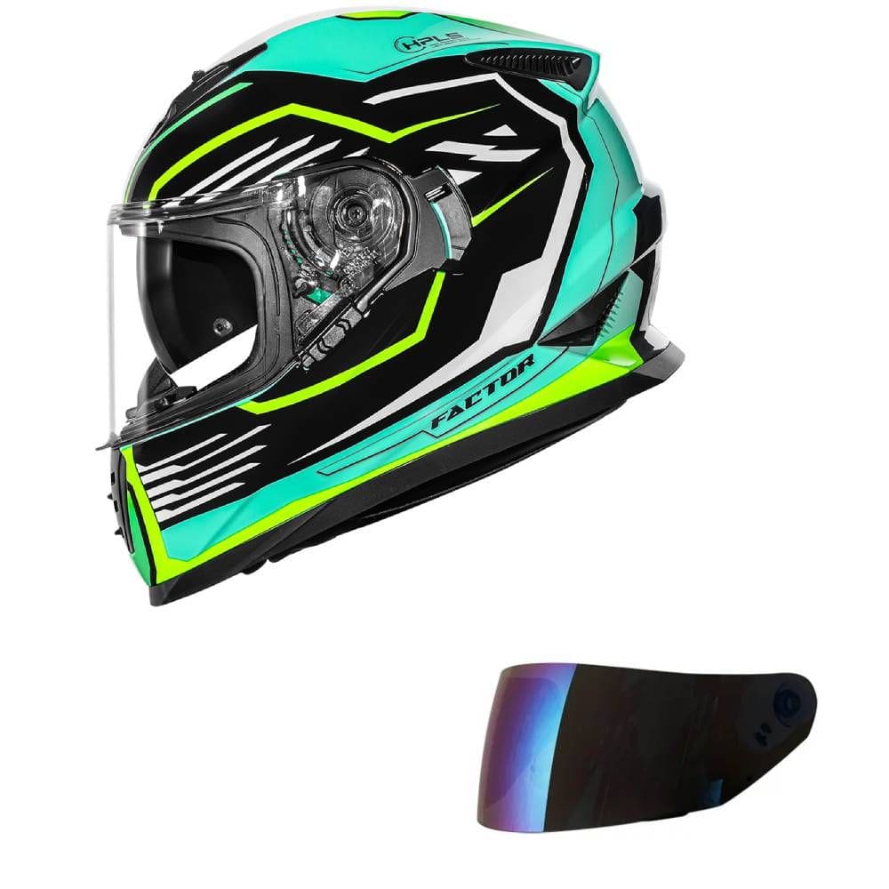 Capacete Norisk Soul II Factor Preto e Amarelo Mais Viseira Camaleão