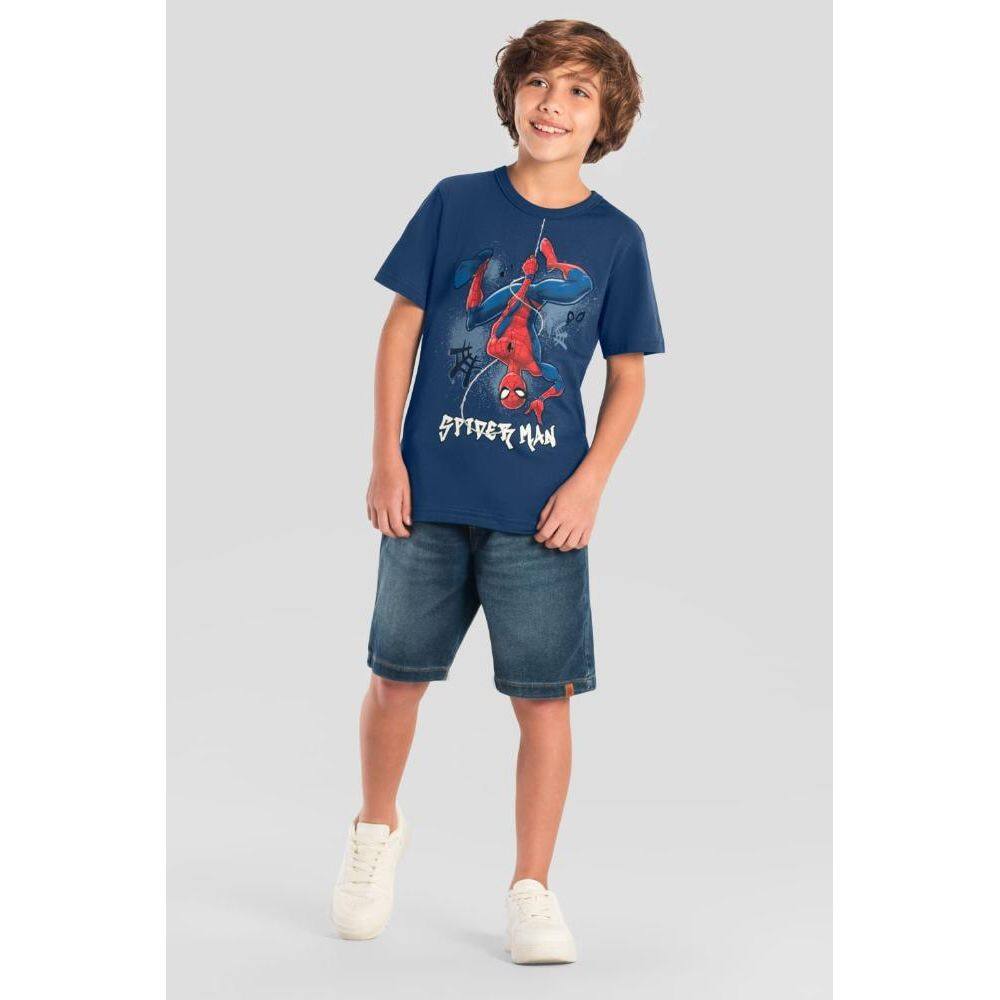 Camiseta infantil menino do Homem-Aranha em gel Brandili