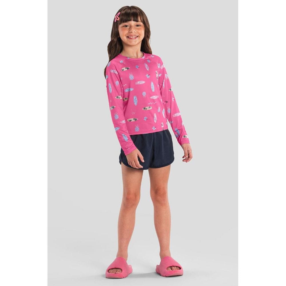 Camiseta infantil menina em malha UV Brandili