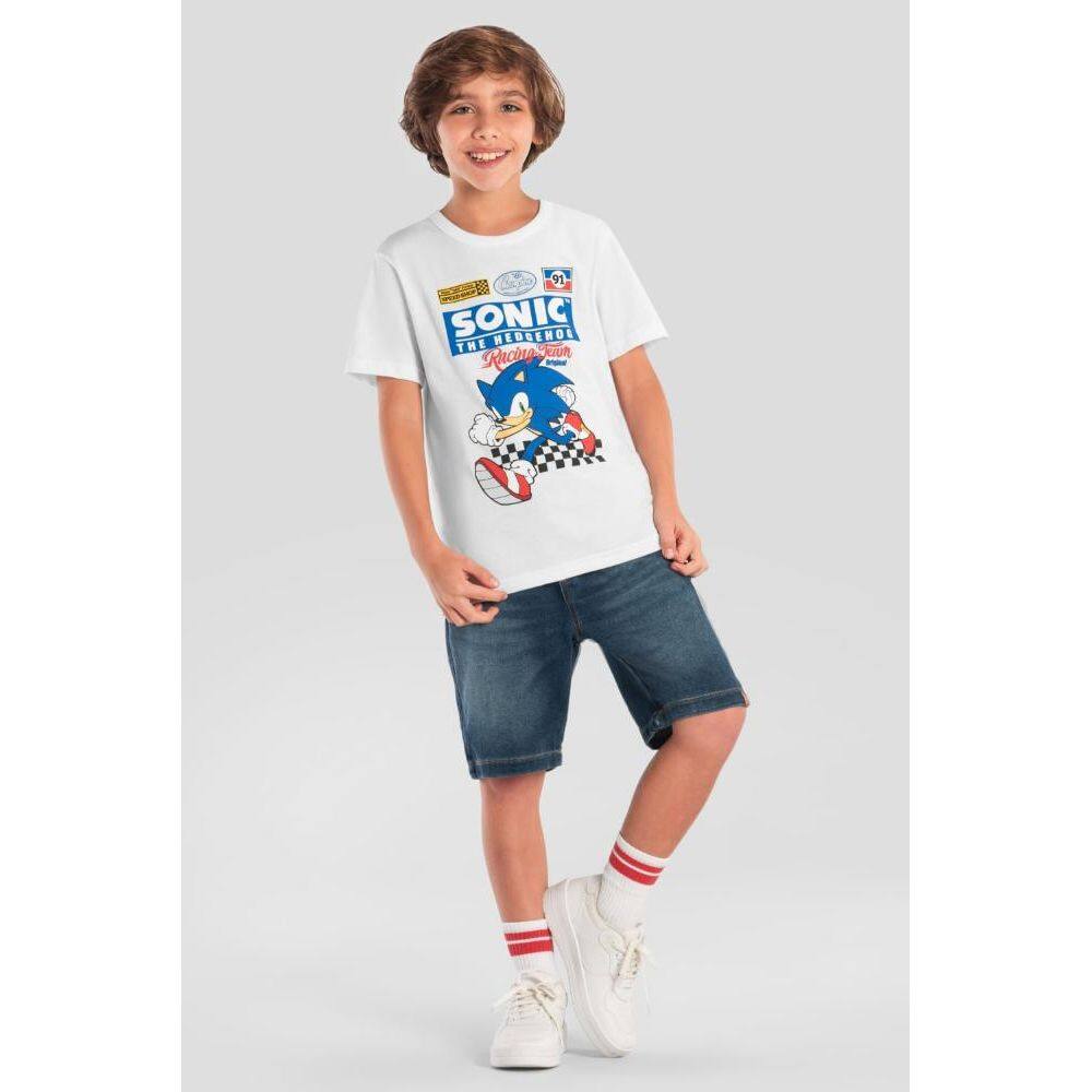 Camiseta infantil menino do Sonic Brandili