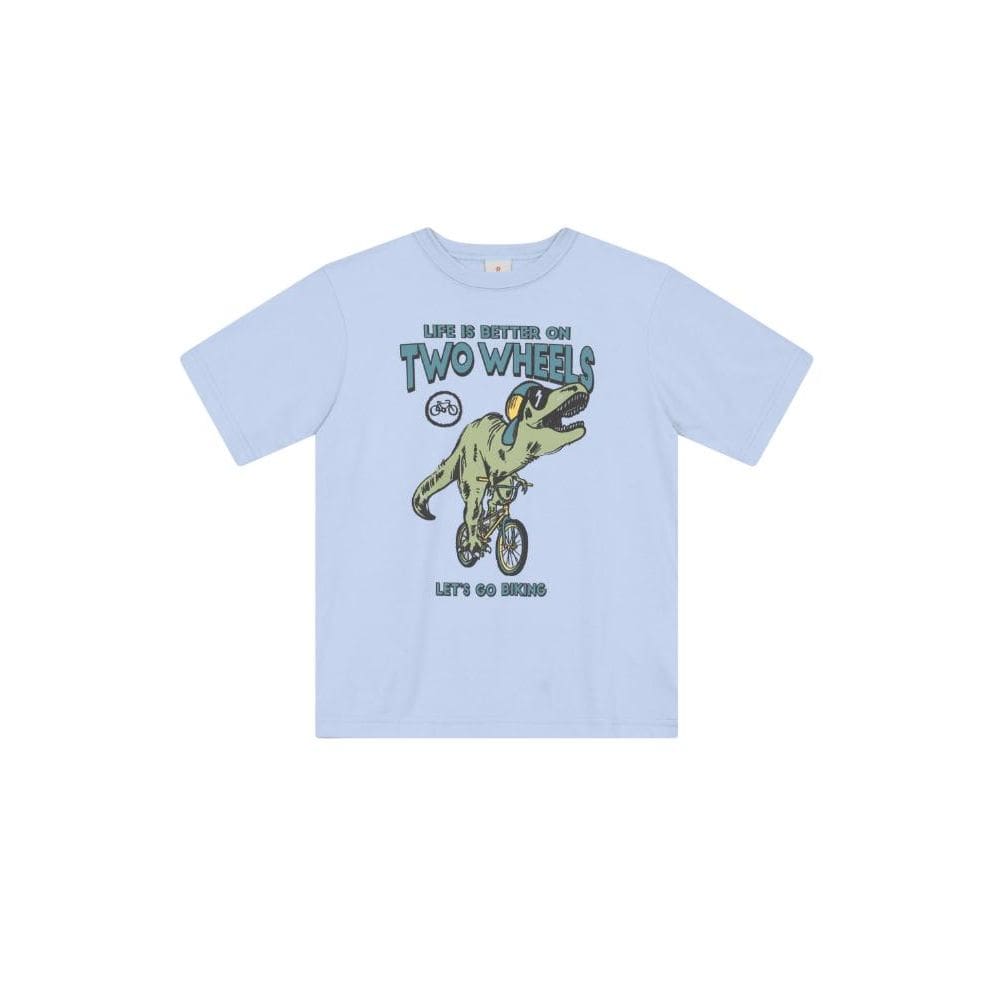 Camiseta infantil menino de dinossauro em malha Brandili