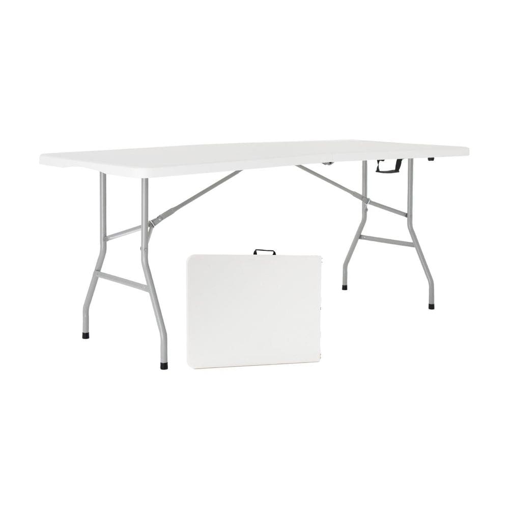 Mesa Dobrável Vira Maleta Portátil 1,80m Branco