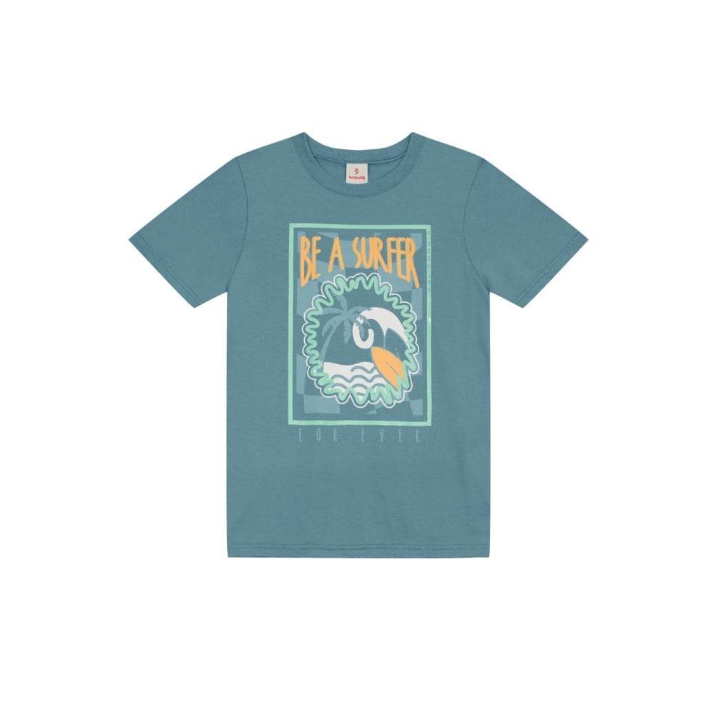 Camiseta infantil menino tropical em gel Brandili