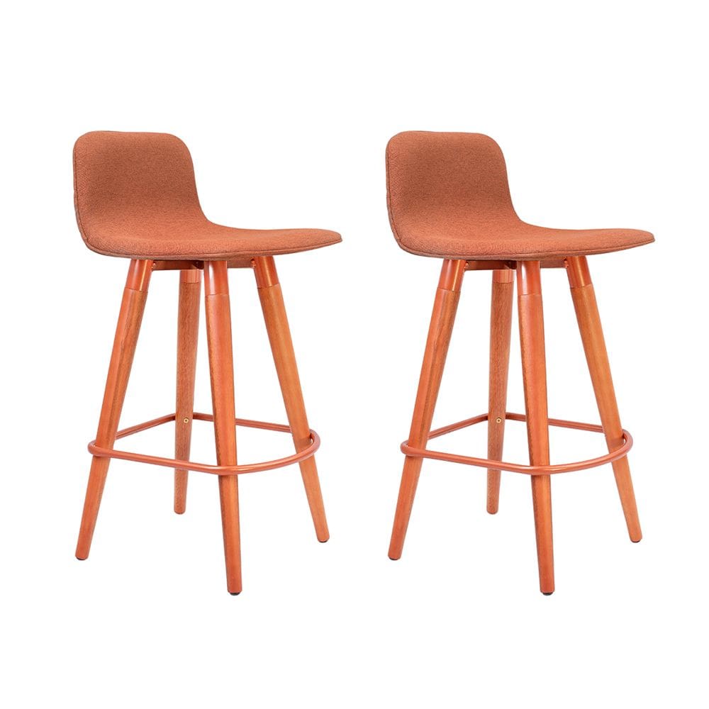Kit 2 Banquetas Baixas Linea Aço Cobre para Cozinha Ilha Gourmet Conjunto Casa - Terracota Assento