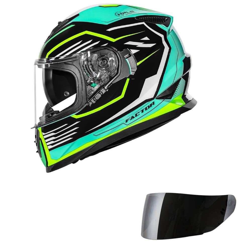 Capacete Norisk Soul II Factor Preto e Amarelo Mais Viseira Prata