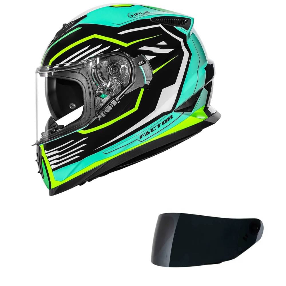 Capacete Norisk Soul II Factor Preto e Amarelo Mais Viseira Fumê