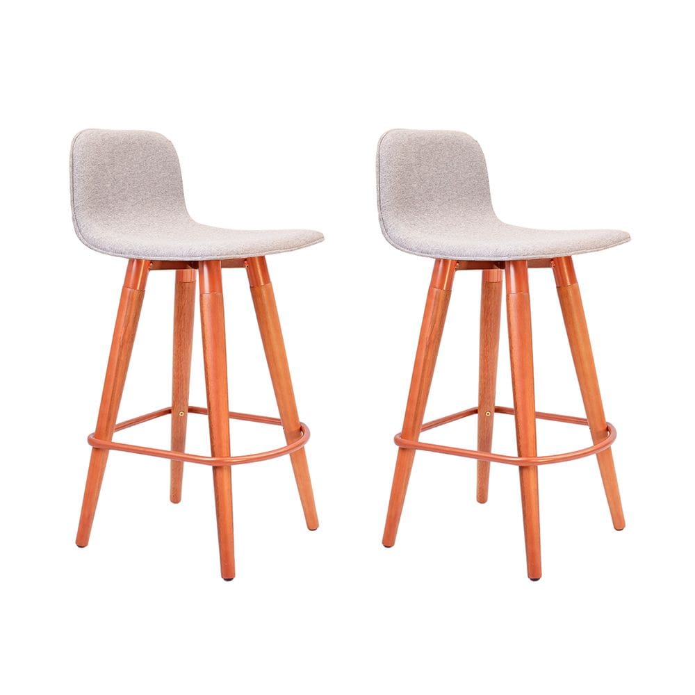 Kit 2 Banquetas Baixas Linea Aço Cobre para Cozinha Ilha Gourmet Conjunto Casa - Cinza Assento