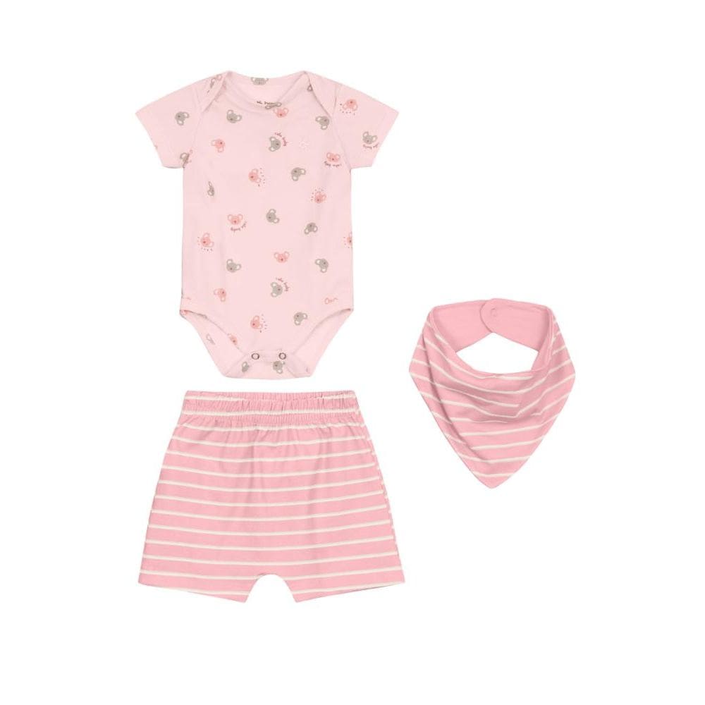 Conjunto bebê  com babador Brandili Baby