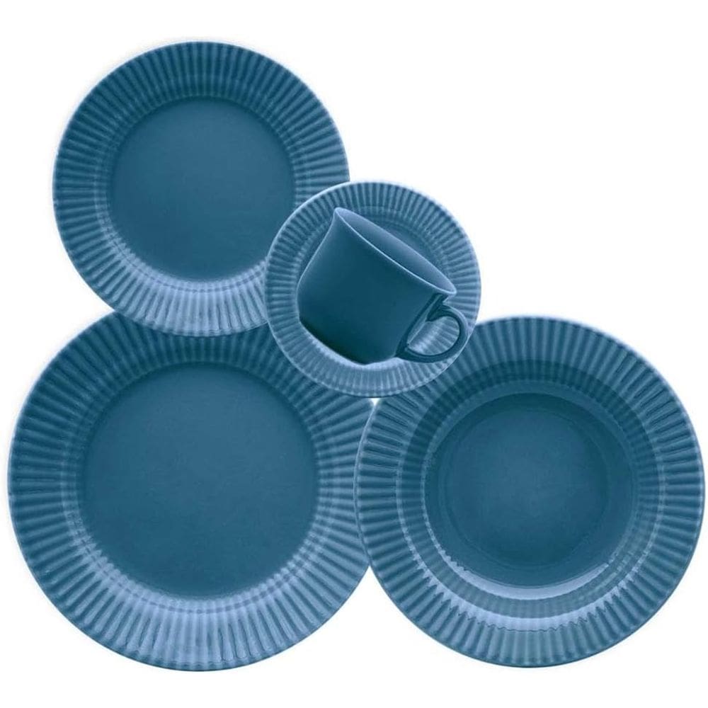 Aparelho de Jantar e Chá 20 peças Biona Canelé Azul