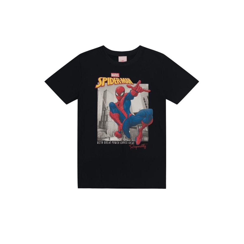 Camiseta infantil menino do Homem-Aranha Brandili