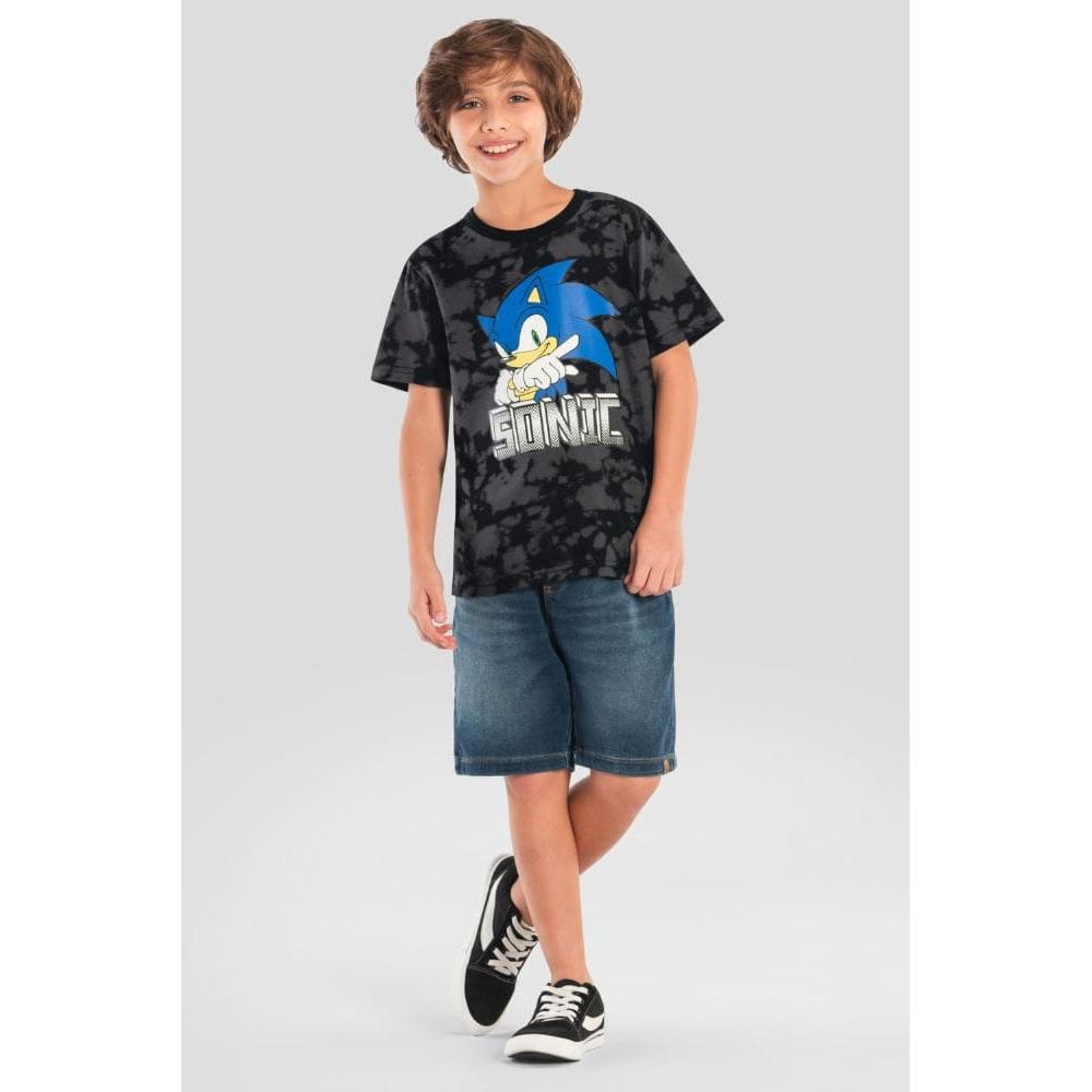 Camiseta infantil menino Sonic Brandili