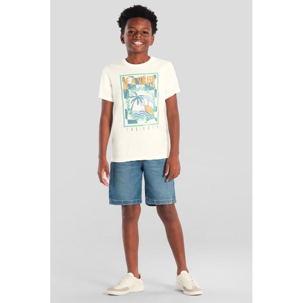 Camiseta infantil menino tropical em gel Brandili