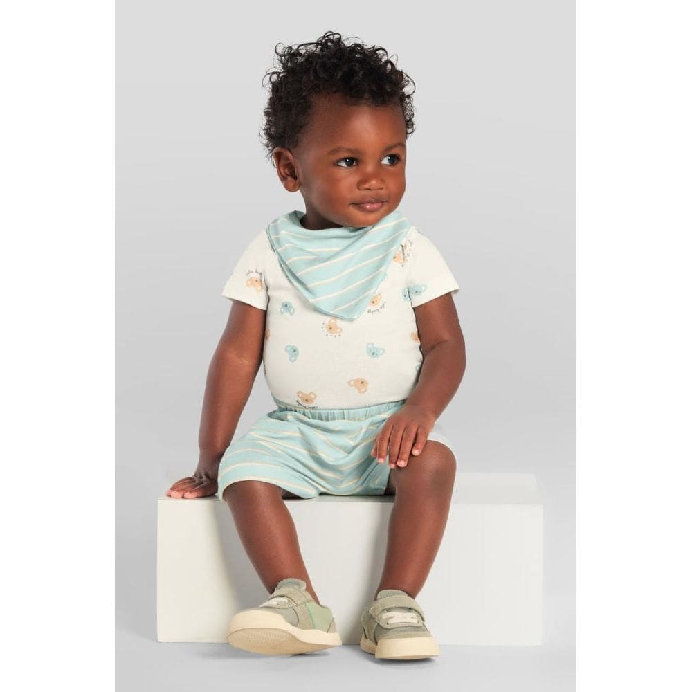 Conjunto bebê com babador Brandili Baby