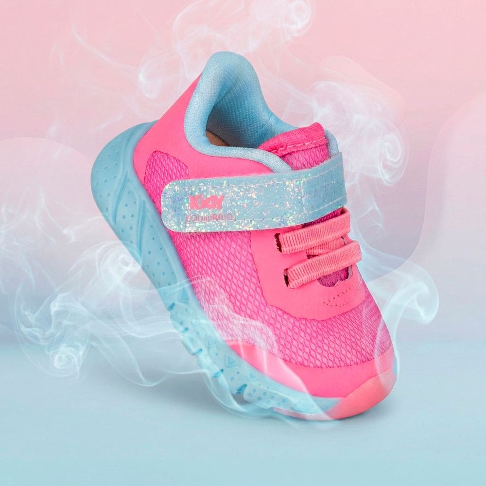 Tênis Infantil Kidy Equilíbrio Rosa e Azul Conforto e Segurança
