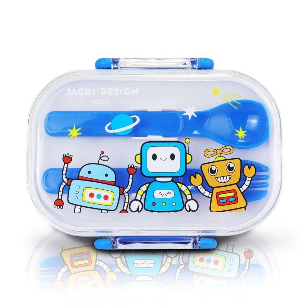 Pote Para Lanche De 2 Andares Amiguinhos 400 Ml - Jacki Design Robo Azul
